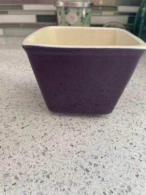 Longaberger Small Square Purple Ceramic Serving/Heating Dish